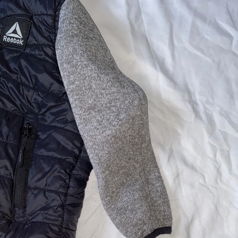Reebok Black and Gray Hooded Jacket